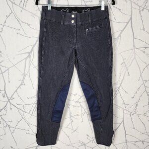 Goode Rider Navy Stripe Cotton Stretch Low Rise Breeches